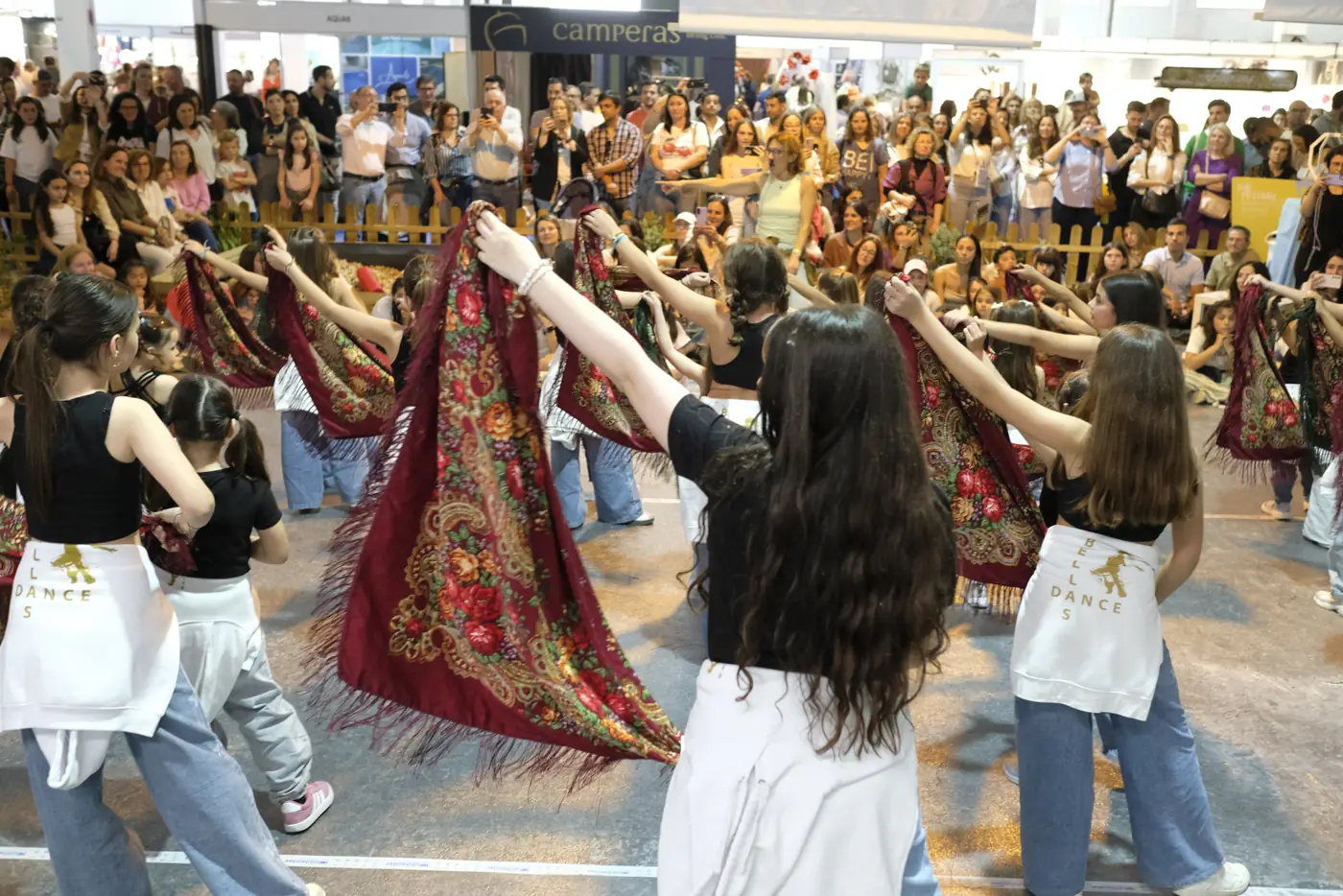 Grupo de dança tradicional perante o público